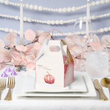 Roze Aquarel Pompoen Baby Shower Favor Doos