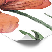 Roze Aquarel Poppies Baby shower Welkom Perfect Poster (Hoek)