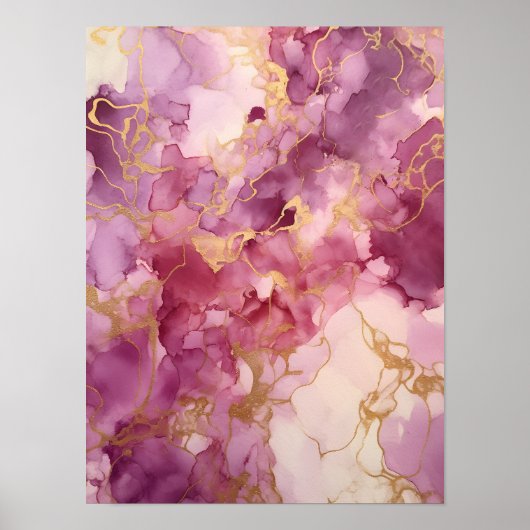 Roze aquarel poster (Voorkant)