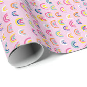 Roze Aquarel Regenboog Cadeaupapier (Rol Hoek)