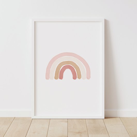 Roze Aquarel Regenboog Kinderkamer Poster