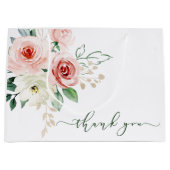 Roze Aquarel Roos Bedankzakje Groot Cadeauzakje (Voorkant)