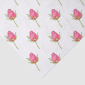 Roze aquarel roosknop patroon tissuepapier (Detail)