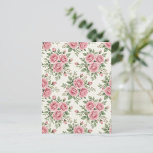 Roze Aquarel Rozen Bloemmotief Naadloos Patroon Briefkaart