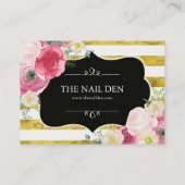 Roze Aquarel Rozen Cadeaubon Kortingskaartje (Achterkant)