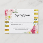 Roze Aquarel Rozen Cadeaubon Kortingskaartje (Voorkant)