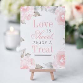 Roze Aquarel Rozen Liefde is Zoet Bord Kaart