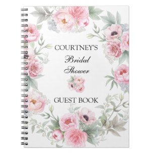Roze Aquarel Rozen Pioenrozen Klaprozen Gastboek Notitieboek