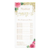  Roze Aquarel Rozen Prijs Lijst Rack Kaart (Voorkant)