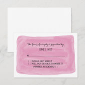 Roze Aquarel RSVP Kaart (Voorkant / Achterkant)