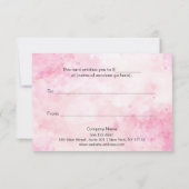 Roze Aquarel Schoonheidssalon cadeaubon (Achterkant)