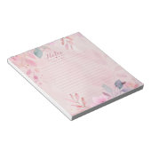 Roze Aquarel Schrijfblok Notitieblok (Schuin)