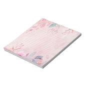 Roze Aquarel Schrijfblok Notitieblok (Linkerzijde)