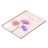 Roze aquarel-spiraal fotoboek (80 pagina's) notitieboek (Linkerzijde)