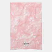 Roze Aquarel Stijlvol Monogram Theedoek (Verticaal)