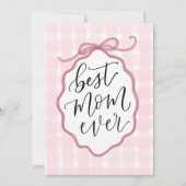 Roze Aquarel Strik Moederdagkaart Feestdagenkaart (Voorkant)