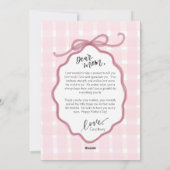 Roze Aquarel Strik Moederdagkaart Feestdagenkaart (Achterkant)