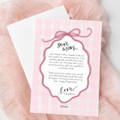 Roze Aquarel Strik Moederdagkaart Feestdagenkaart