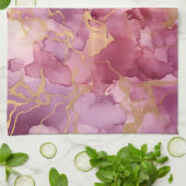 Roze aquarel theedoek (Gevouwen)