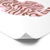 Roze Aquarel Tijger Kunst Poster (Hoek)