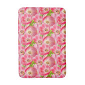Roze aquarel tulpen badmat (Voorkant Verticaal)