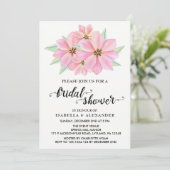 Roze Aquarel Tulpen Bruiloft Uitnodiging (Staand voorkant)