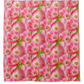 Roze aquarel tulpen douchegordijn (Voorkant)