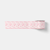 Roze Aquarel Valentijnsharten Satijnen Lint (Voorkant)