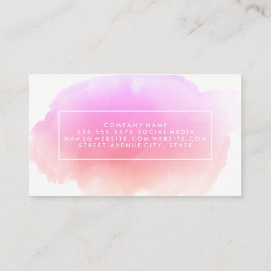Roze Aquarel Visitekaartje (Achterkant)