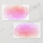 Roze Aquarel Visitekaartje (Voorkant / Achterkant)