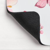 Roze Aquarel Vlinder Bloementuin Muismat (Hoek)
