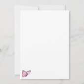 Roze aquarel vlinders. Elegante trouw uitnodiging (Achterkant)