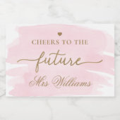 Roze Aquarel Vrijgezellenfeest Mousserende Wijnlab Sparkling Wijnetiket (Enkel label)