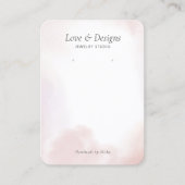 Roze Aquarel Wash Oorbellen Display Visitekaartje (Voorkant)