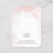 Roze Aquarel Wash Oorbellen Display Visitekaartje (Achterkant)