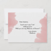 Roze Aquarel Wil Je Mijn Getuige Zijn Kaart (Achterkant)