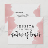 Roze Aquarel Wil Je Mijn Getuige Zijn Kaart (Voorkant / Achterkant)