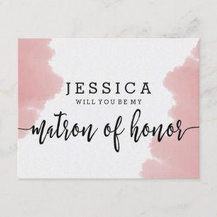 Roze Aquarel Wil Je Mijn Getuige Zijn Kaart