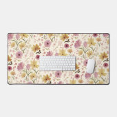 Roze Aquarel Wilde Bloem Bureaumat (Keyboard & Muis)