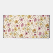 Roze Aquarel Wilde Bloem Bureaumat (Voorkant)