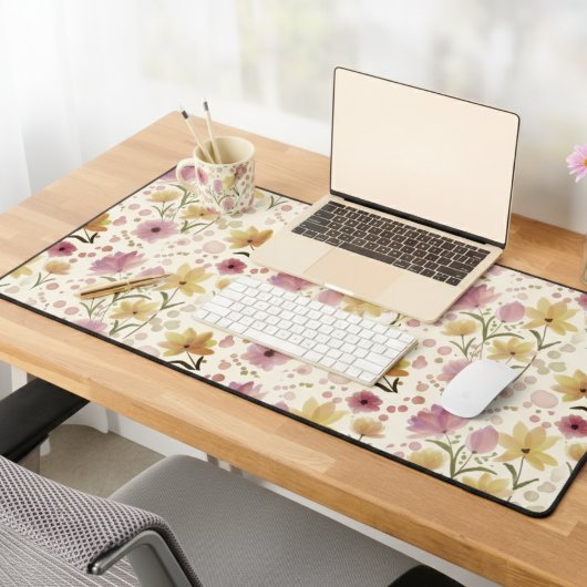 Roze Aquarel Wilde Bloem Bureaumat