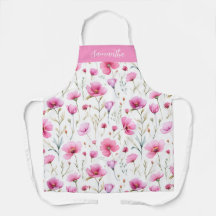 Roze Aquarel Wilde Bloem Initiaal Naam