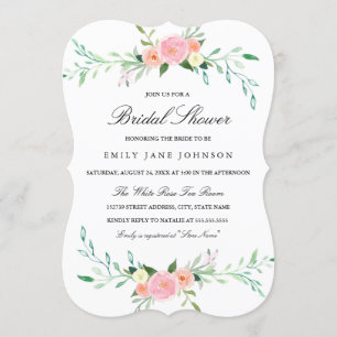 Roze aquarel Wildflower Vrijgezellenfeest Uitnodig Kaart