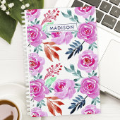 Roze Aquarelrozen Bloemmotief Planner