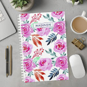 Roze Aquarelrozen Bloemmotief Planner