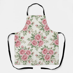 Roze Aquarelrozen Bloemmotief zonder Naad van Vroe Schort