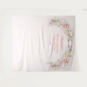 Roze Aquarelrozen Bruiloft Feest Foto Achtergrond Wandkleed (Voorkant (horizontaal))