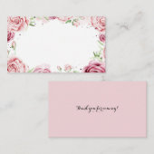 Roze Aquarelrozen Frame Bruiloft Plaatskaartje (Voorkant / Achterkant)