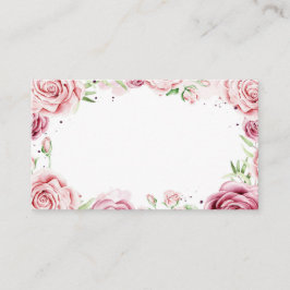Roze Aquarelrozen Frame Bruiloft Plaatskaartje