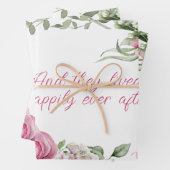 Roze Aquarelrozen Frame Persoonlijk  Inpakpapier Vel (In situ)